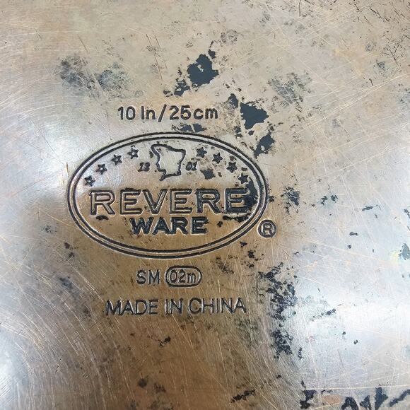 Revere Ware 10" Skillet Frying Pan SM031 Stainless Steel Copper Bottom NO LID - Picture 7 of 7